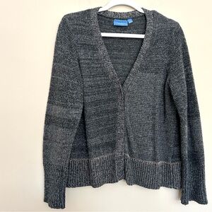 Simply Vera Vera Wang Women’s Dark Gray Knit Open V-Neck Cardigan
